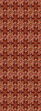 Altın elementlerle kırmızı renklerde altın desen. Barok tarzında duvar kağıdı tasarımı için kusursuz damaske deseni arkaplanı. Süslü raster dekorasyonu.