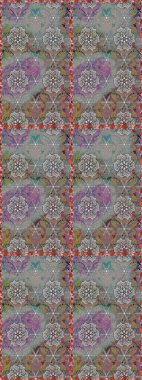 Raster illüstrasyonu. Çiçek süsü ile kusursuz desen. Gri ve nötr renkte çiçekler.