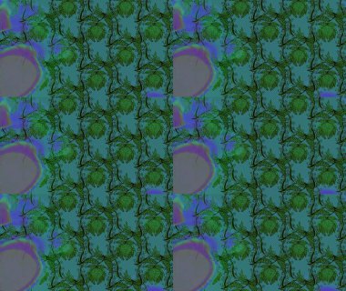 Çiçeksel elementlerle süslenmiş zarif raster dokusu. Küçük çiçekte hoş bir çiçek deseni var. Parlak çiçekli yeşil renkler üzerine soyut çizim deseni.