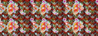 Çocuk stili. Renkli Bahar Teması eskiz kalıbı. Düz Çiçek Elementleri Tasarımı. Çiçekli çizim raster arkaplanı.