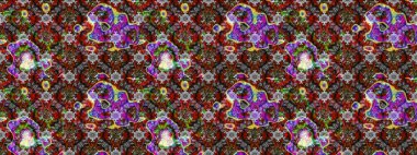 Düz Çiçek Elementleri Tasarımı. Gri ve kahverengi renkli çiçekler. Renkli Bahar Teması eskiz kalıbı. Sevimli çiçek raster deseni.