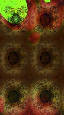 Raster illüstrasyonu. El çizimi çiçekli soyut çizim kalıbı. Renkli çiçekler.