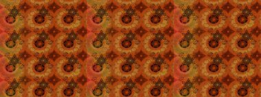 Halk tarzı. Parlak renkli çiçekleri ve kahverengi renkli yaprakları olan harika bir çiçek deseni. Modern çiçek arkaplanı. Moda baskıları için zarif bir şablon.