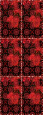 Sevimli çiçek raster deseni. Renkli Bahar Temalı Kusursuz Arkaplan. Kırmızı ve siyah renkte çiçekler. Düz Çiçek Elementleri Tasarımı.