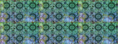 Altın elementlerle mavi renklerde altın desen. Raster geleneksel oryantasyon süsü. Kusursuz klasik altın desen.