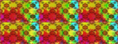 Düz Çiçek Elementleri Tasarımı. Çiçeksel fantezi tasarımı, parlak bir arka planda, kusursuz bir desen. Renkli Bahar Teması Kusursuz Arkaplan.