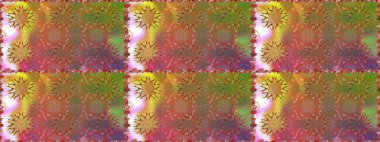 Raster illüstrasyonu. Kahverengi ve pembe kıvırcık çiçekler kahverengi ve pembe renklerde. Klasik çiçek tasarım elementleri.