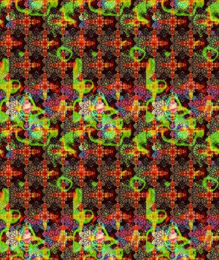 Çiçek duvar kâğıdı. Siyah renkli şirin tekstil. Çiçek arkaplan. Renkli çizim kalıbı. Raster illüstrasyonu.