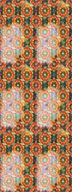 Çiçek süsü kumaş deseni, cam, çiçek desenli metal turuncu renkli ve altın elementli. Klasik raster altın pürüzsüz desen.