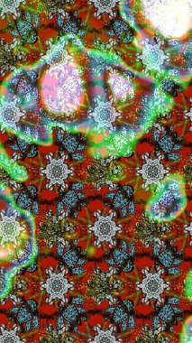 Küçük çiçekte güzel bir çiçek deseni var. Raster deseni. Çiçekli çiçek deseni, suluboya..