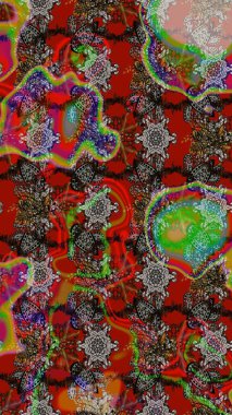 Renkli tekstil tarzında. Çiçek duvar kâğıdı. Raster illüstrasyonu. Çiçek arkaplan. Renkli çizim deseni.