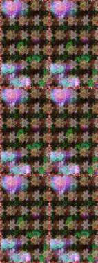 Raster illüstrasyonu. Gri ve kahverengi renklerde. Gri ve kahverengi renkli gri ve kahverengi papatya deseni.