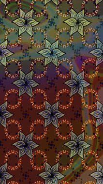 Eskiz klasiği. Renkli Bahar Teması eskiz kalıbı. Düz Çiçek Elementleri Tasarımı. Raster Şirin kumaş deseni.