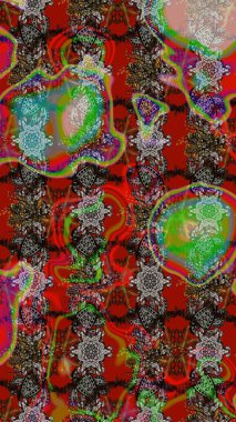 Hediye ambalaj kağıdı, tebrik kartları, posterler ve pankart tasarımı. Raster düz çiçek çizim deseni. Çiçekler kırmızı, kahverengi ve gri renklerde.