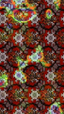 Güzel kumaş deseni. Raster illüstrasyonu. Raster illüstrasyonundaki çiçek desenli çizim. Kahverengi ve kırmızı renklerde.