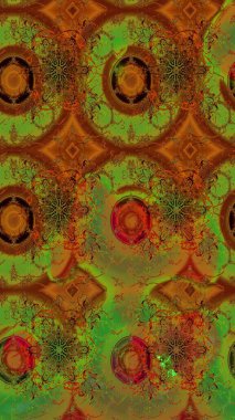 Raster illüstrasyonu. Çiçekli güzel suluboya desen. Kahverengi ve yeşil renklerde.