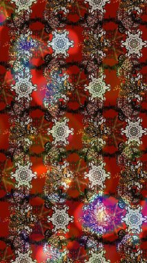 Raster. Kahverengi ve kırmızı renkte güzel çiçekli eskiz deseni, suluboya çiçek deseni, duvar kağıdı, kart veya kumaş için fayanslı.