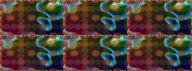 Raster illüstrasyonu. Ultraviyole kumaş deseni. Kusursuz desen. Organik motif arkaplanı.