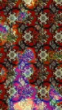 Raster illüstrasyonundaki çiçek desenli çizim. Suluboya tarzında renkler üzerine çiçekler.