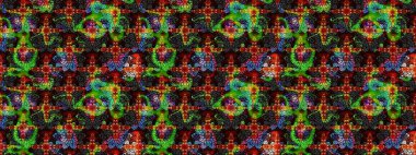 Renkli Bahar Teması eskiz kalıbı. Çiçekli eskiz arkaplanı. Düz Çiçek Elementleri Tasarımı. Çocuk stili.