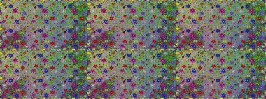 Yumuşak, bahar çiçekli arka plan. Çiçekli karalama şeklinde Raster çiçek deseni. Tarafsız ve yeşil renkte çiçekler.