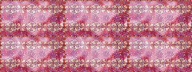 Çoklu olopink ve nötr küçük çiçekler pembe ve nötr renklerdeki komik böcekler, raster desen, illüstrasyon.