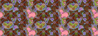 Renkli çiçekler. Hediye ambalaj kağıdı, tebrik kartları, posterler ve pankart tasarımı. Raster düz çiçek çizim deseni.