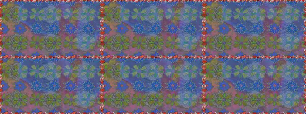 Mavi ve gri renkte çiçekler. Sevimli çiçek raster deseni. Kusursuz Renksiz Bahar Temalı Kusursuz Arkaplan. Düz Çiçek Elementleri Tasarımı.