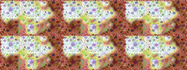 Tarafsız ve kahverengi renkte çiçekler. Renkli Yaz Temalı Kusursuz Arkaplan. Çiçekli kusursuz retro desen. Düz Çiçek Elementleri Tasarımı.