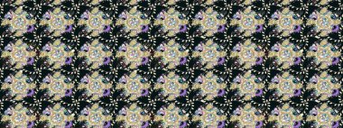 Eskiz klasiği. Raster Şirin kumaş deseni. Renkli Bahar Teması eskiz kalıbı. Düz Çiçek Elementleri Tasarımı.