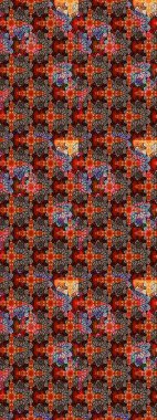 Raster Illustrasyon 'daki Çiçek Deseni' nin son moda çizimi. Güzel kumaş deseni. Renkli Yaz Temalı eskiz kalıbı. Düz Çiçek Elementleri Tasarımı.