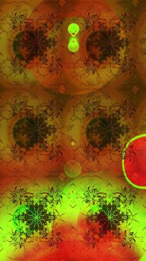 Küçük çiçekteki sevimli çiçek deseni. Kahverengi ve yeşil renkli çiçekler. Raster illüstrasyonu.