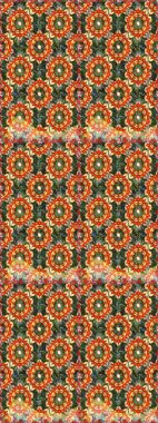 Raster altın desen. Kusursuz kıvırcık saçlar. Doğulu stil altın rengi altın elementlerle turuncu renkte arabesk yapar..