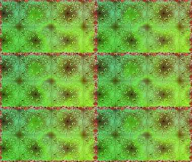 Kusursuz Renksiz Bahar Temalı Kusursuz Arkaplan. Düz Çiçek Elementleri Tasarımı. Sevimli çiçek raster deseni. Yeşil ve kahverengi renkte çiçekler.