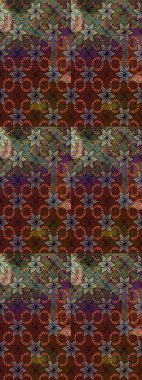 Kahverengi renkli çiçekler. Raster illüstrasyonunda çiçek deseni çizimi.