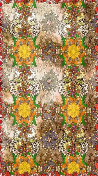 Elle boyanmış suluboya resim çizimleri, çiçekler ve bitkiler. Bej renkte çiçekler.