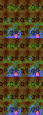 Küçük çiçekli basit bir çiçek çizimi. Raster illüstrasyonu. Moda baskısı, albüm, ambalaj kağıdı ve duvar kağıdı için zarif dekoratif süslemeler. Kahverengi ve yeşil renkli şirin çiçekler..