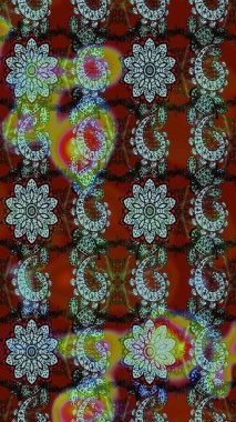 Çiçekli çiçek deseni, suluboya. Raster deseni. Süslü kumaş deseni.