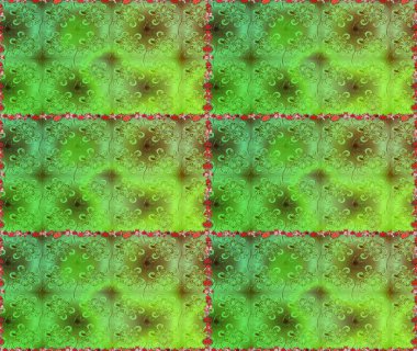 Kusursuz Renksiz Bahar Temalı Kusursuz Arkaplan. Düz Çiçek Elementleri Tasarımı. Sevimli çiçek raster deseni. Yeşil ve kahverengi renkte çiçekler.