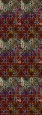 Kahverengi renkli çiçekler. Raster illüstrasyonunda çiçek deseni çizimi.