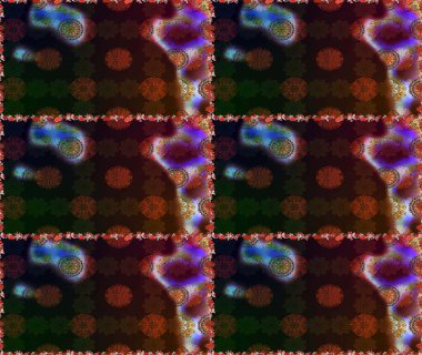 Kahverengi ve gri çiçekli kusursuz desen, suluboya çiçek deseni, sevimli çiçek, duvar kağıdı, kart veya kumaş için fayanslı. Raster - stok.