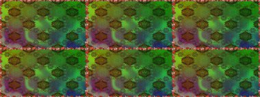 Yeşil ve kahverengi renklerde etnik çiçeklerle kusursuz bir desen. Raster Çiçek İllüstrasyon Şirin Tekstil.