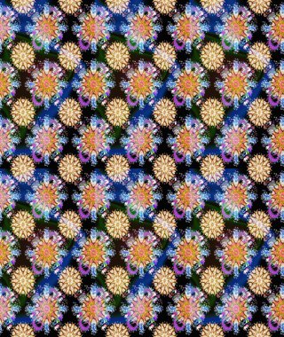 Asya tekstil tarzında. Güzel kumaş deseni. Çiçek desenli çizim. Raster illüstrasyonu. Renkli Bahar Teması eskiz kalıbı. Düz Çiçek Elementleri Tasarımı.