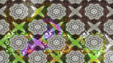 Raster illüstrasyonu. Gri renklerde. Gri renkli gri papatya deseni.