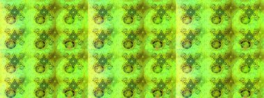 Raster illüstrasyonundaki çiçek desenli çizim. Düz Çiçek Elementleri Tasarımı. Yeşil renkli çiçekler. Renkli Bahar Teması çizim şablonu.