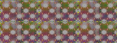 Raster illüstrasyonunda kusursuz çiçek deseni. Düz Çiçek Elementleri Tasarımı. Renkli Bahar Temalı Kusursuz Arkaplan. Güzel kumaş deseni.