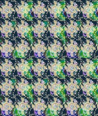 Robot resim. Motley illüstrasyonu. Moda baskıları için zarif bir şablon. Küçük çiçekte güzel bir desen. Küçük renkli çiçekler. Çiçekli yaz çiçekleri.