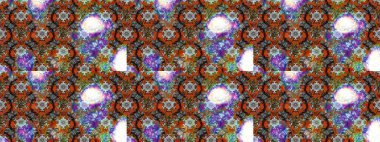 Kumaş desenli papatya çiçeği detayı. Kahverengi renkte çiçekler.