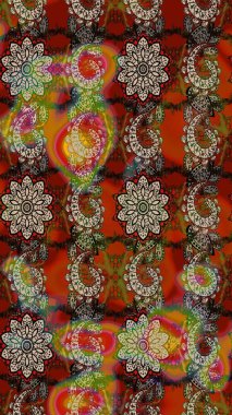 Sevimli çiçek raster deseni. Düz Çiçek Elementleri Tasarımı. Renkli Yaz Temalı eskiz kalıbı. Renkli çiçekler.