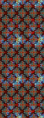 Kırmızı ve siyah renkte çiçekler. Raster illüstrasyonu. Küçük çiçekte sevimli çiçek deseni var..